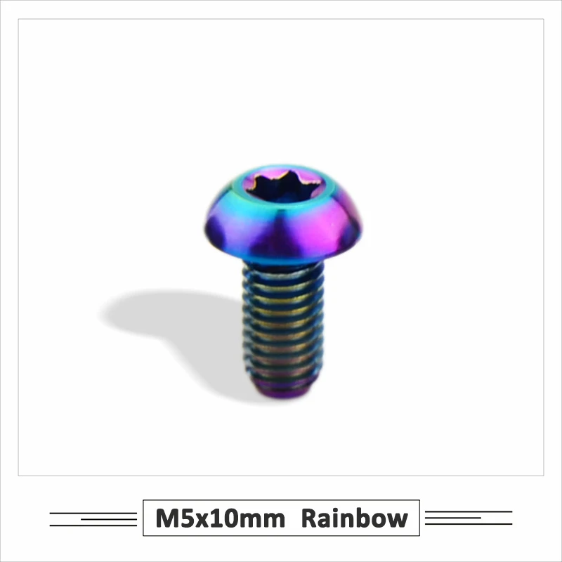 6 Vis De Frein à Disque En Titane GR5 M5x10mm - Pour VTT, Vélo, Moto - Tête Torx, Légères Et Résistantes à La Corrosion