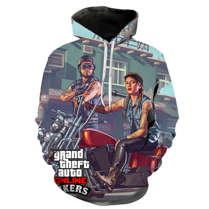 Толстовка GTA5 с 3D рисунком из мультфильма толстовка длинным рукавом в стиле