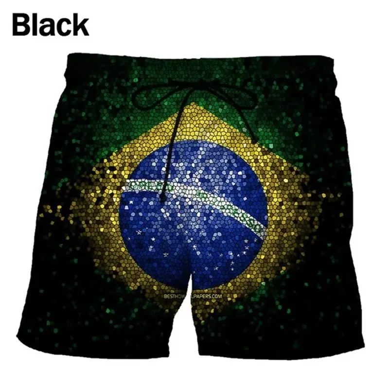 3D Printing Brazil Flag Pattern Beach Shorts For Men Summer Fashion Casual Board Shorts Men Outdoor Sport Gym Swimming Trunks 4