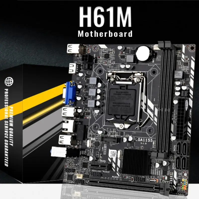 New H61 Motherboard LGA 1155 DDR3 Memory 16GB M ATX Desktop Mainbord