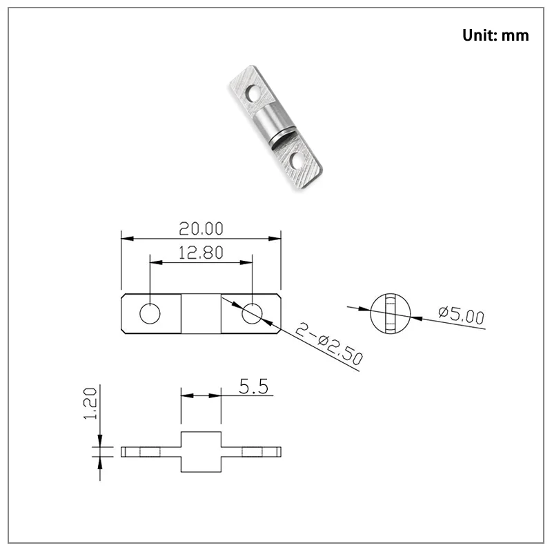 360 Degree Round Bar Embedded Torque Hinge 5*20 Slotted Damping Shaft With Arbitrary Stop Torque Hinge Small Damper