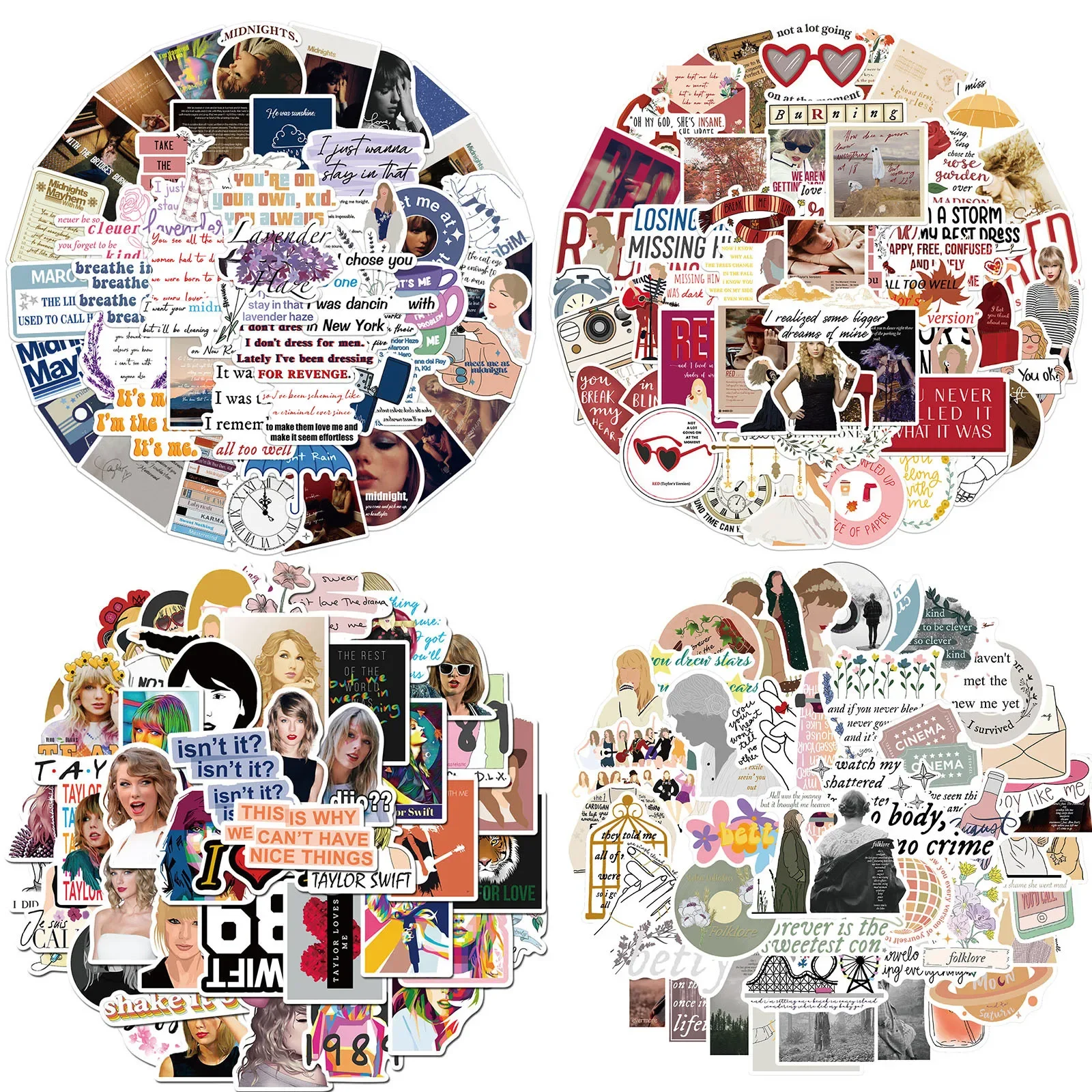 50PCS Taylor Swift New Album Sticker Diary Phone Laptop Car Guitar Carrying Case Decoration Mold DIY Waterproof Sticker Gift sticker decoration