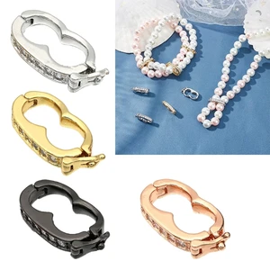 Necklace Shortener Clasp Interchangeable Bail Clasp with Peanut Pearl Clasp Connector Easy to Use C1FC