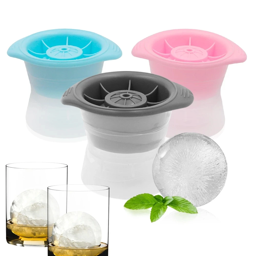 Whiskey Silicone Ice Cube Maker Round Ice Cube Maker Silicone Ball Shape Spherical Ice Cube Mould Machine Quick Freezer Mold Tray Kitchen Gadgets Ice Maker