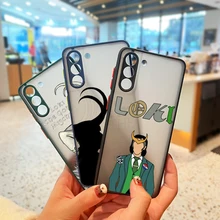 

Marvel handsome Loki For Samsung S21 20 10 8 9 M62 51 31 30S 20 FE Lite Plus (5G) Frosted Translucent Funda Capa Phone Case