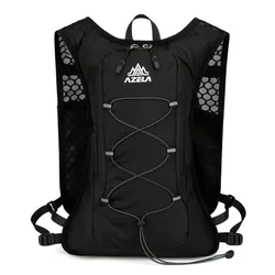 Enhanced Outdoor Nylon Sports Backpack - Portable and Lightweight Hydration Vest for Running and Hiking Trails (Black)
