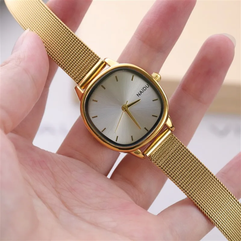 2023 Year  Square Ladies Watches For Women Girl Simple Folding Buckle Stainless Steel Watchband Quart Charm Wristwatch