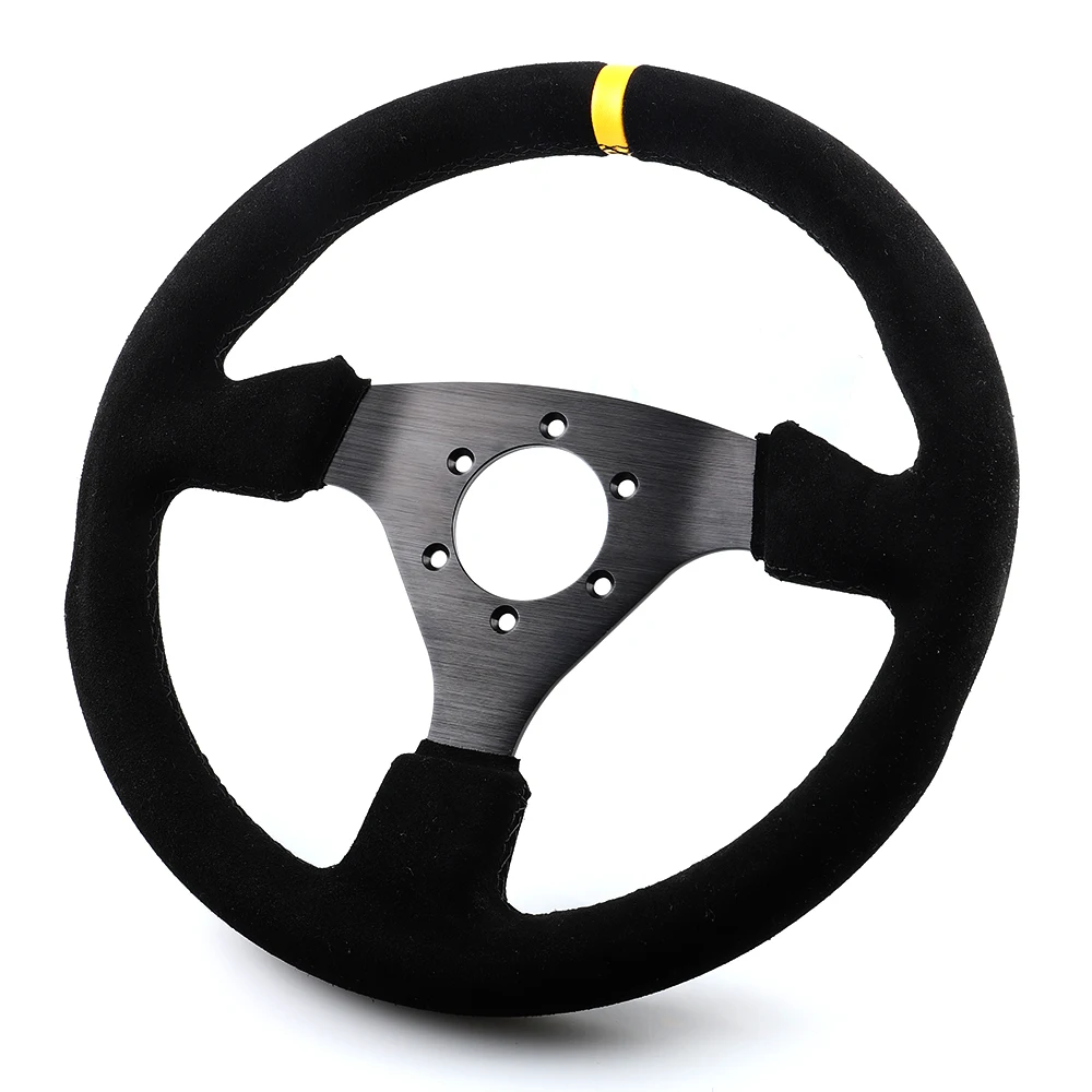 Volante Da Corsa Da 13 Pollici 330Mm In Pelle Scamosciata Competitivo Gioco Per Pc Drift Volante Universale