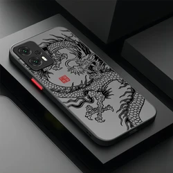 Custodia per telefono opaca con drago cinese alla moda