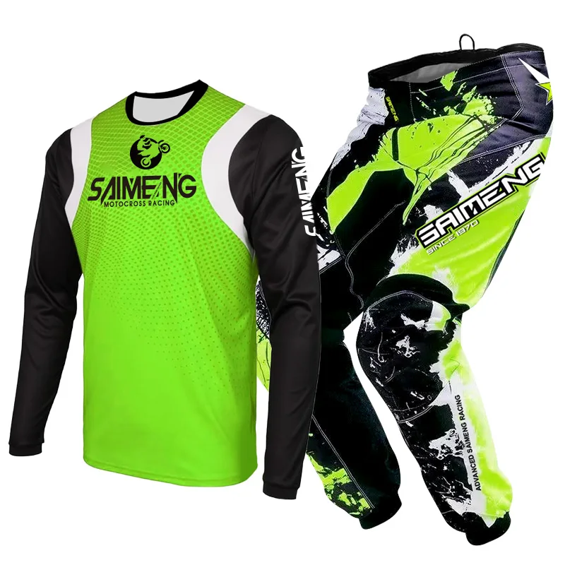 2026년 신형 어린이용 모토크로스 기어 세트 엔듀로 크로스 저지 팬츠 키트 남아 여아 레이싱 슈트 유스 오토바이 4 5 6 7 8세용 블랙
