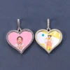 Hot Selling Customization Gold Plated Copper Iced Out Heart Shape Photo Pendant Sublimation Necklace 2