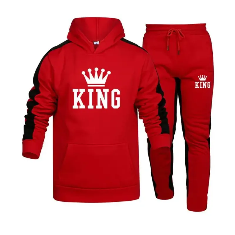 2024 Hot Sale Men Hooded Sweatshirts Suit High Quality Two Piece Set Tracksuit Outfits Autumn Winter Daily Casual Mens Clothing
