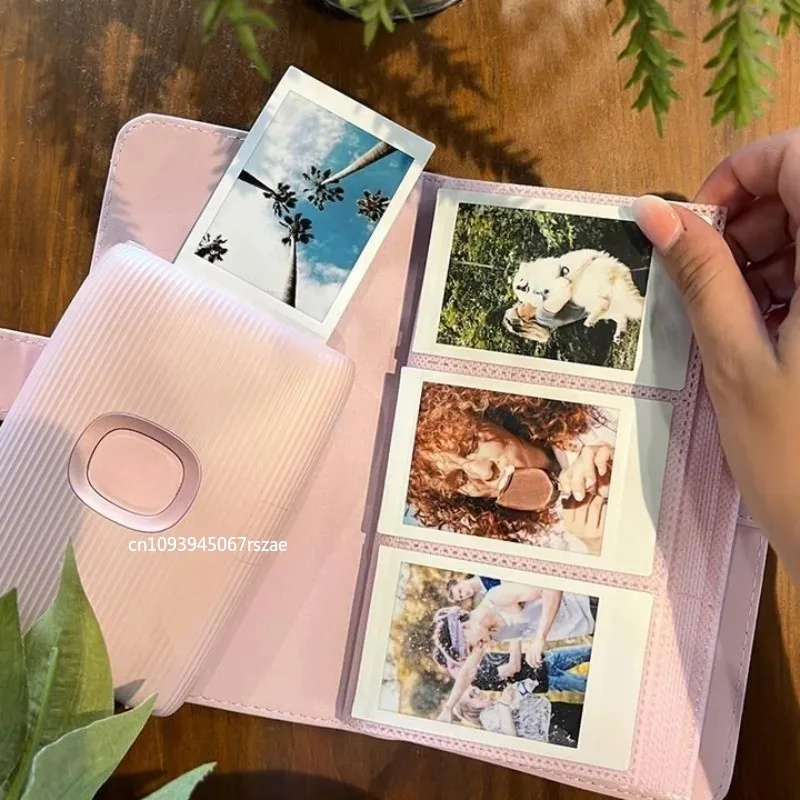 108 포켓 사진 앨범 필름 카메라 3인치 사진 용지 PU 가죽 보관 케이스 스탬프 수집 책 폴라로이드 앨범용