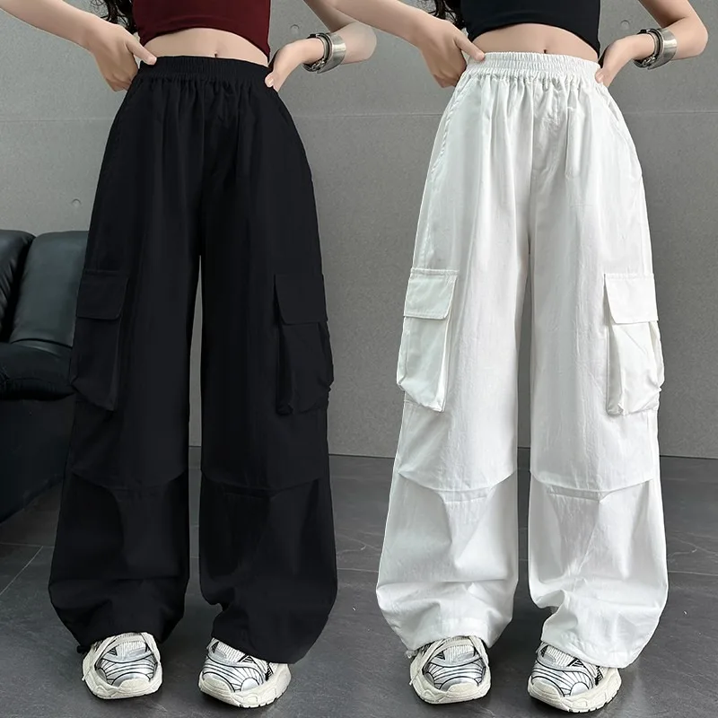 2026 1pc pant new autumn teens tracksuit dance hip hop Girls cloth casual loose wide leg Cargo Kid hip hop 4 5 8 10 12 14 year 1
