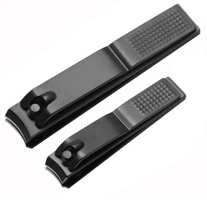 Black Nail Clippers Stainless Steel Super Sharp Nails and Toenails Manicure Tool Flat Nose Nail