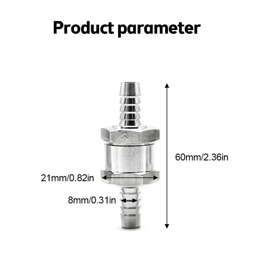 Car Fuel Non Return Check Valve 6/8/10/12mm Aluminium Alloy Petrol Diesel Water Fuel Line One Way Car Accessories