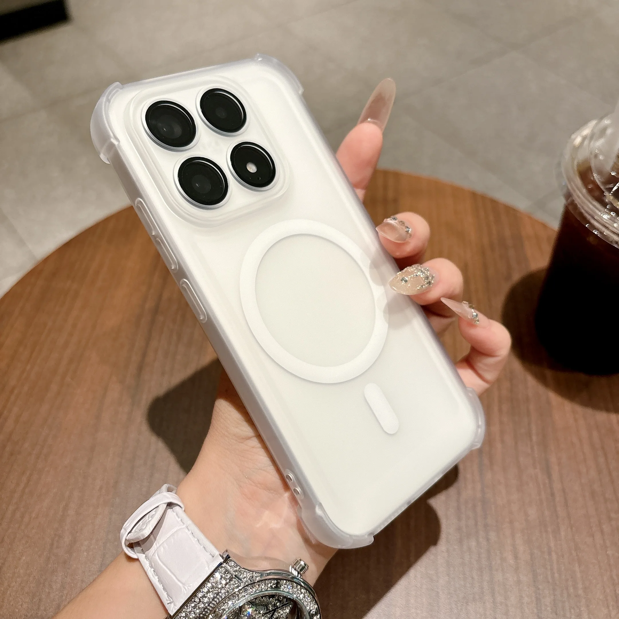 Translucent Matte Soft Silicone MagSafe-Compatible Shockproof Case