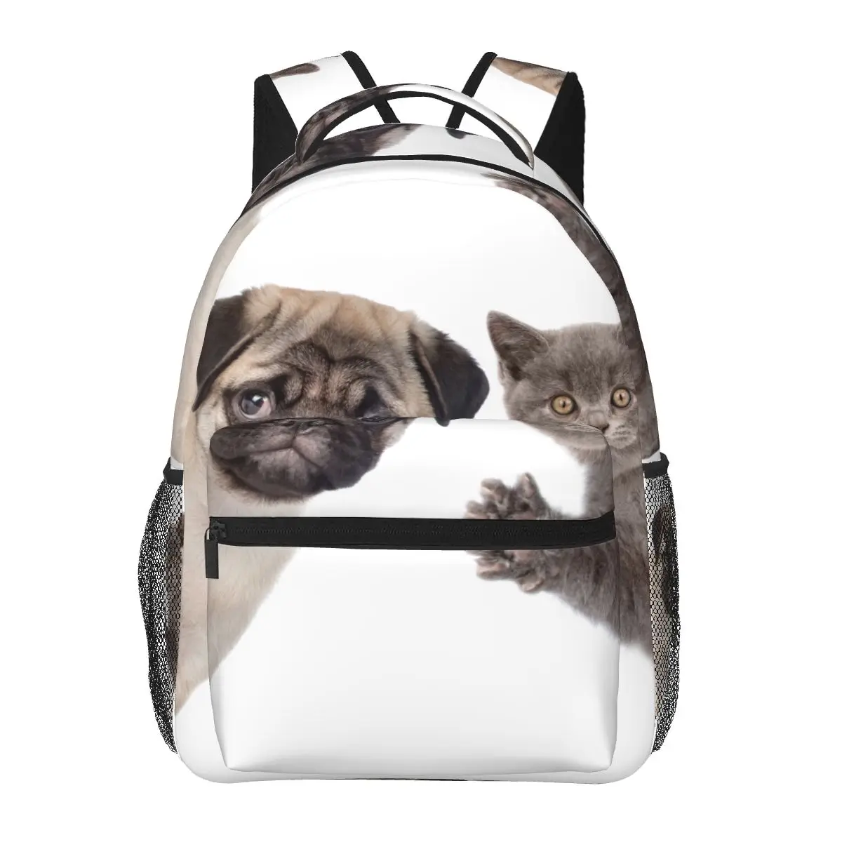 

Men Woman Backpack Peeking Cat And Dog Schoolbag for Female Male 2023 Fashion Bag Student Bookpack