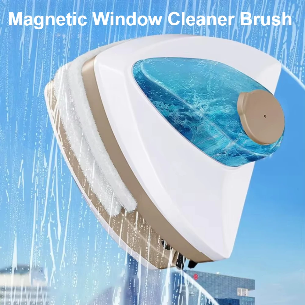 Magnetic Glass Window Cleaner Water Storage Double-layer Glass Wiping Machine Portable Automatic Drainage Surface Cleaning Tool
