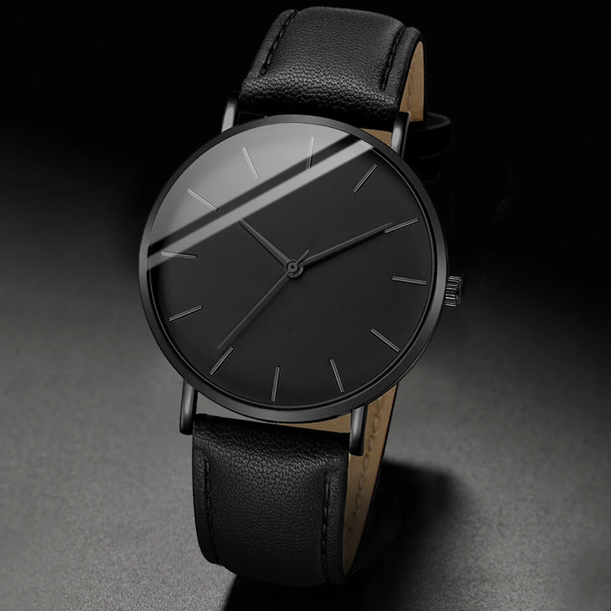 Men Business Watches Fashion Leather Band Men's Quartz Watch Relogio Masculino 2