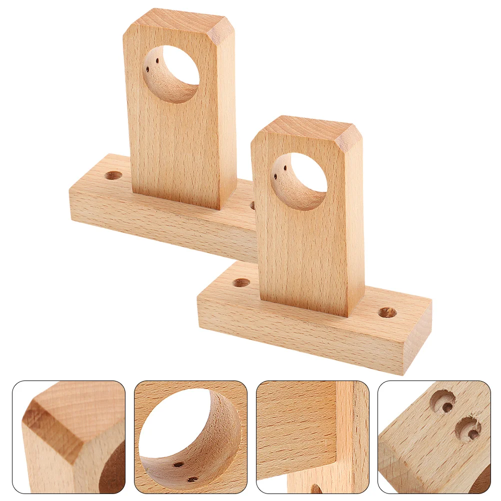 

2 Pcs Curtain Rod Bracket Brackets For Wall Wooden Holders Hooks Curtains Blind Venetian