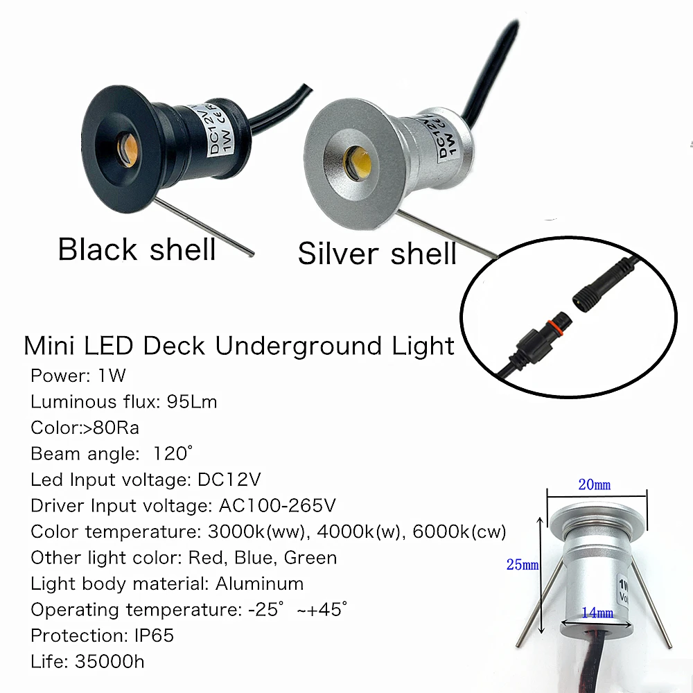 IP67 Waterproof Underground Lamp 12V LED Recessed Landscape Spotlight Outdoor Garden Buried Light Pathway Step Light with Driver