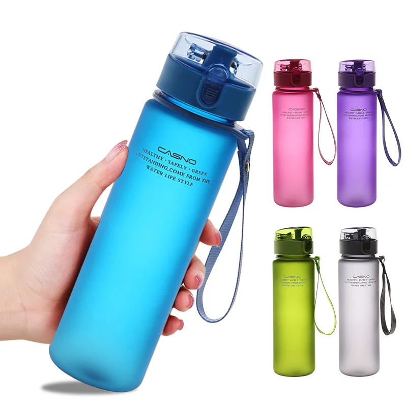 1000ml Blue Large Capacity Outdoor Sports Water Bottle, Plastic Material,  Shockproof, Leakproof, Heat Resistant, Simple Style, Suitable For Boys & Men  In Summer