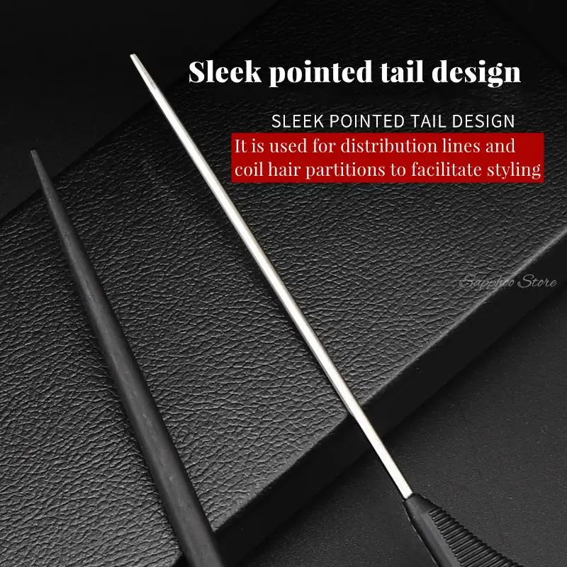 Professional Hairdresser Hair Cutting Comb Black Carbon Double-sided Heat