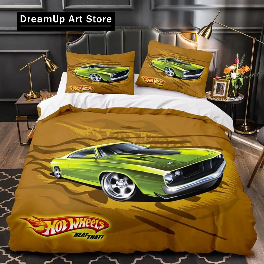 3D Print Fashion Monster Truck Hot Wheel Bedding Set Boys Girls Twin Queen King Size Duvet Cover Pillowcase Bed boys Adult Bedro 2