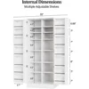 Pantry Cabinet,Tall White Kitchen Storage Cabinet with 2 Doors and Adjustable Shelves, 59" H Food Storage Freestanding Cupboard 4