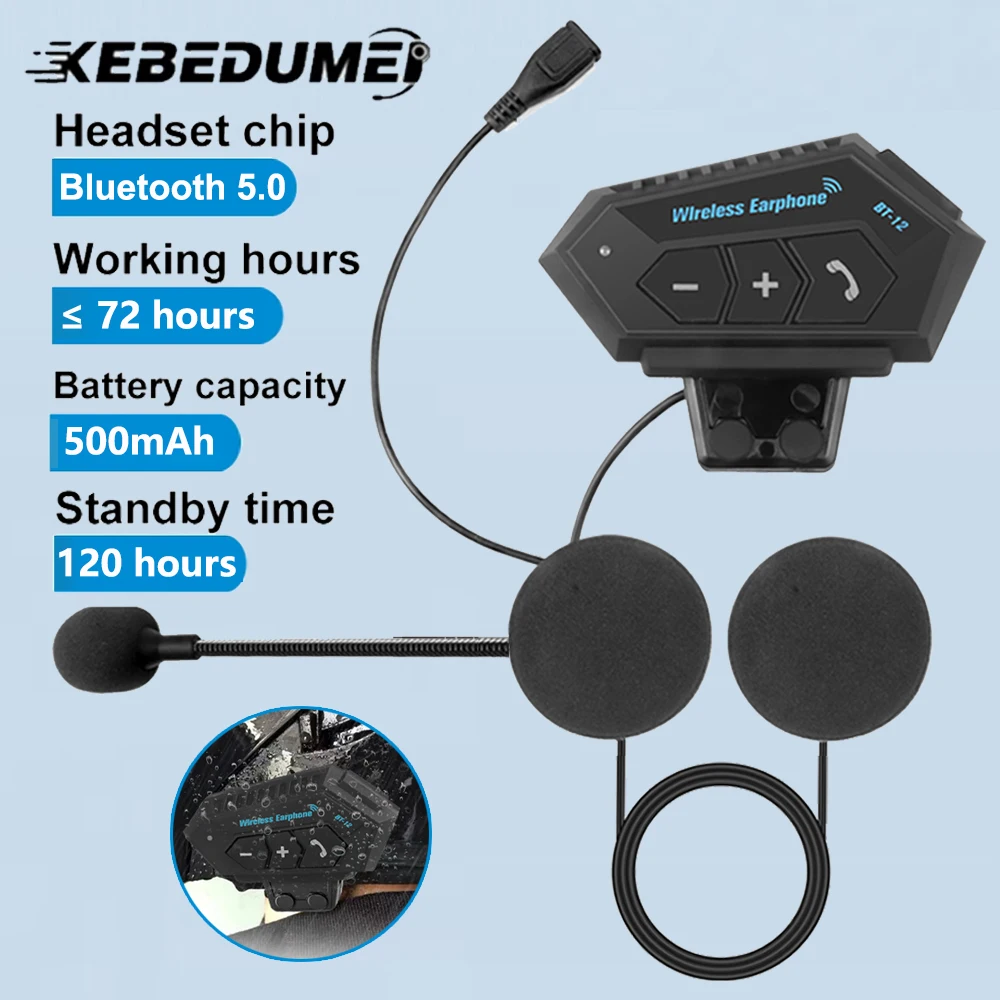Motorfiets Headset, 1 Paar Motorhelm BT Headset Intercom Hoofdtelefoon Luidsprekers Ondersteuning Handsfree Bellen Microfoon Kit