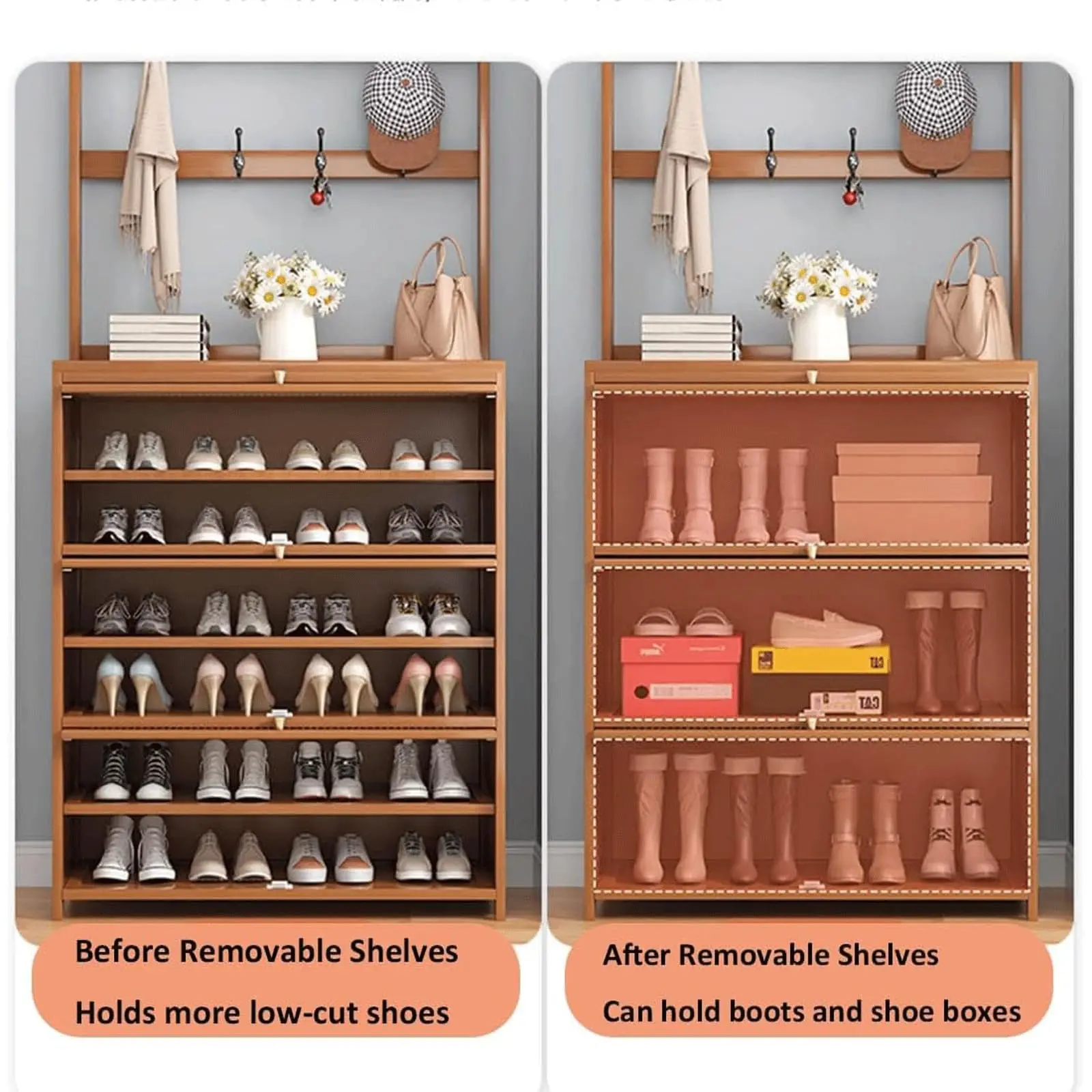 Ikea Shoe Storage Box Bamboo Shoe Cabinet, Narrow Shoe Cabinet