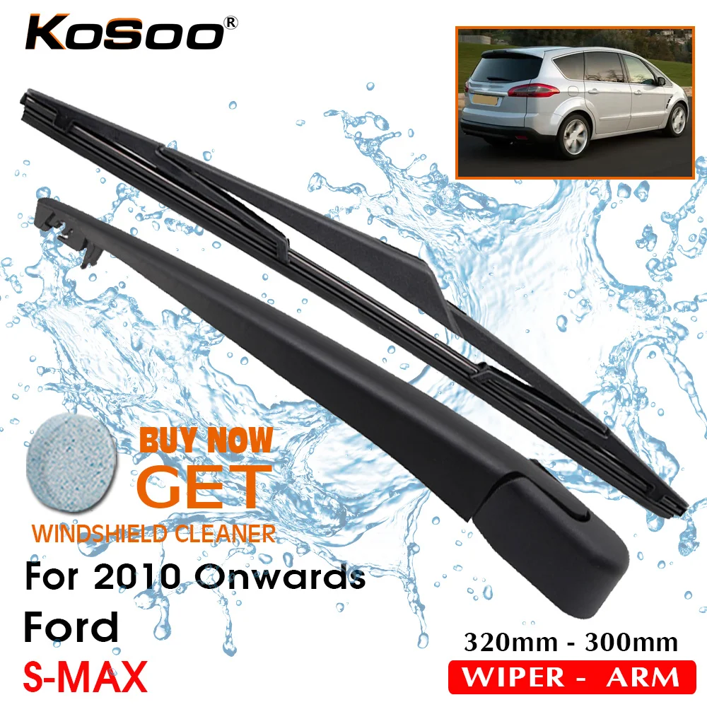 

KOSOO Auto Rear Blade For Ford S-MAX,320mm 2010 Onwards Rear Window Windshield Wiper Blades Arm,Car Styling Accessories