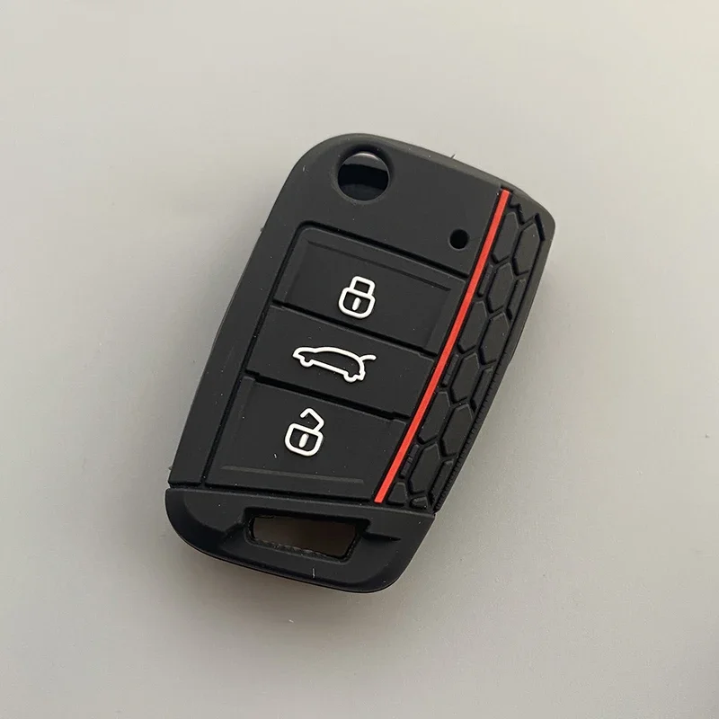 Key Case Cover Silicone Key Case Cover for Volkswagen Polo Golf 7 Tiguan MK7 mk2 Skoda A7 Octavia Karoq SEAT Ateca Leon Ibiza FR2