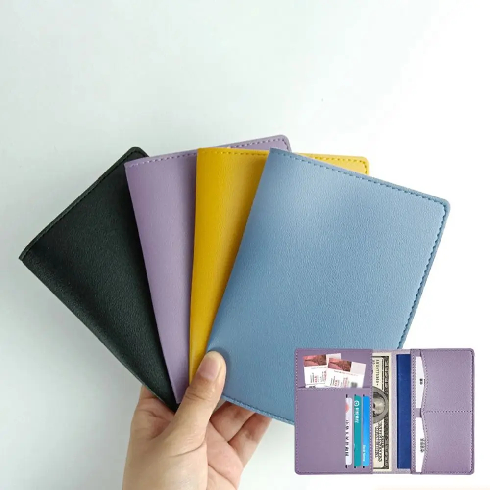 Travel PU Passport Cover Multi-function High-capacity Passport Bag Travel Accessories Ticket Holder Passport Protective Cover