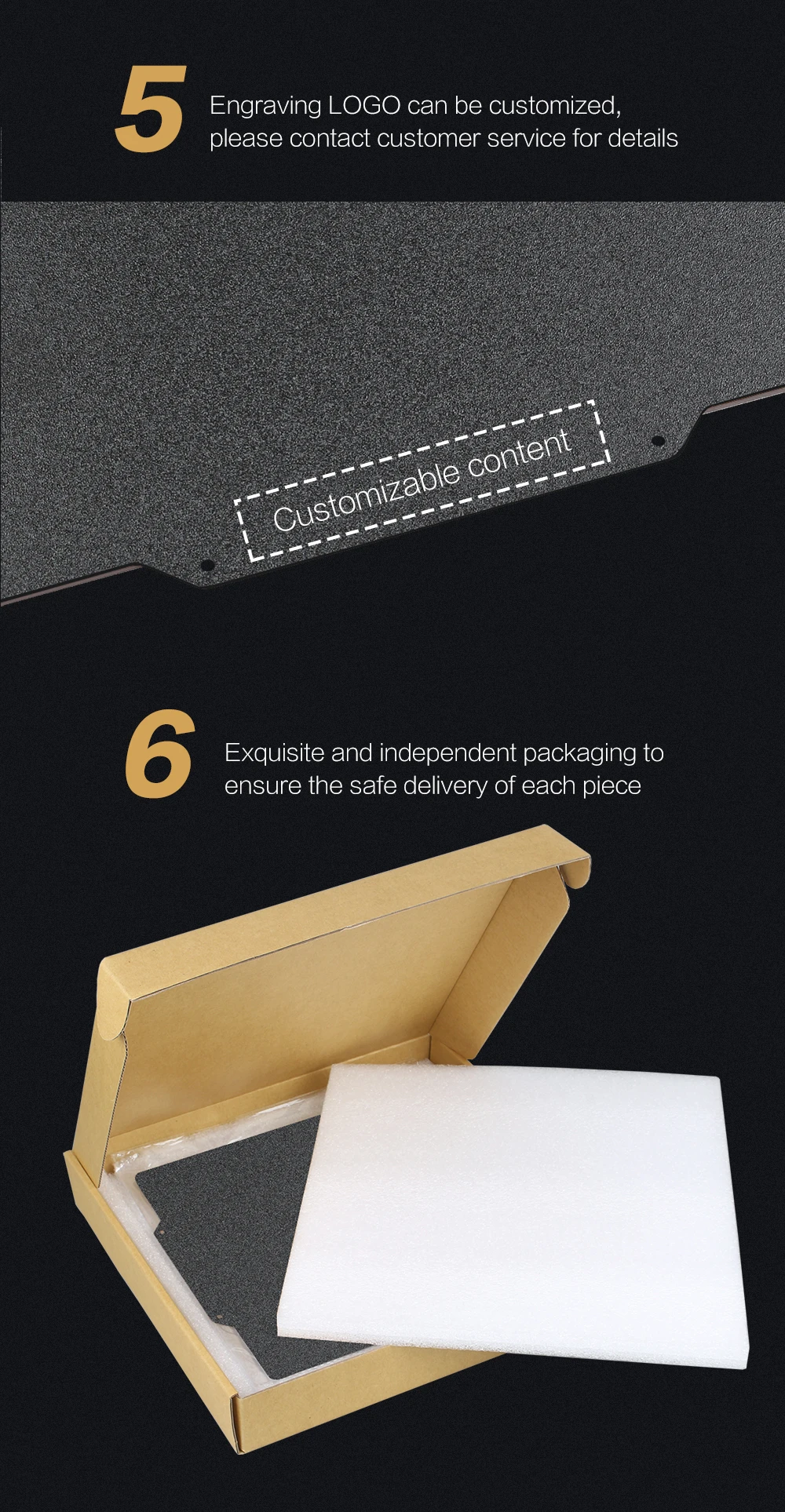 3D, PEI pó revestido, Build Plate Base,