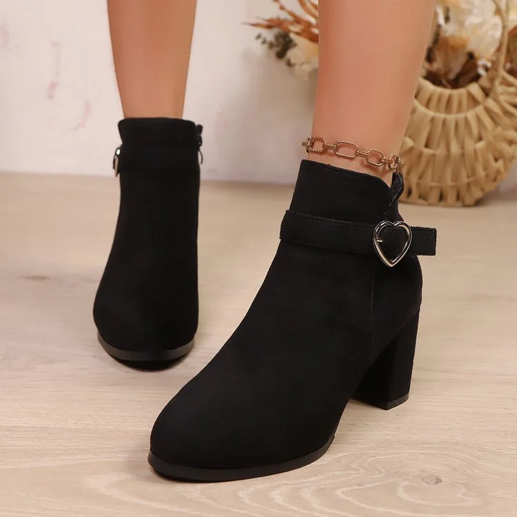 Autumn Winter Heeled Female Short Shoes Round Toe Women's Ankle Boots Chic and Elegant Large Size Warm Comfortable Booties Sale