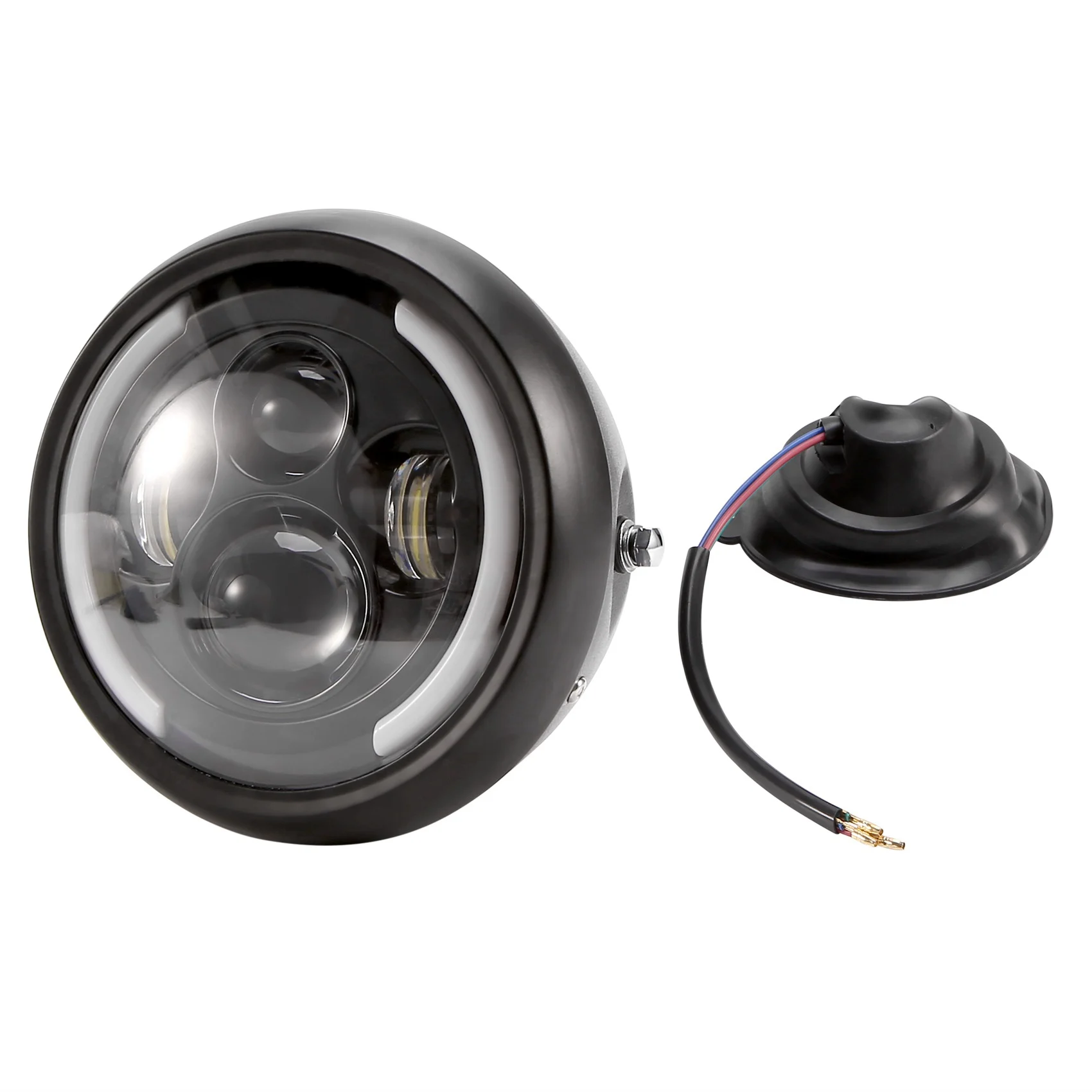 

7.5 Inch Universal Round Motorcycle LED Headlights Retro Motorcycle Headlights Black