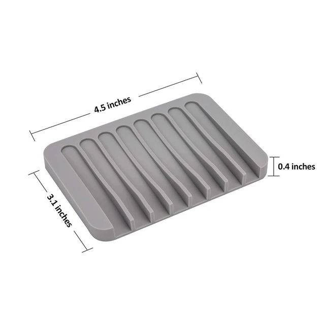 1/2 Pcs High Quality Silicone Self Draining Soap Dishes Innovative Soap Holder Saver Silicone Soap Holder Anti Slip Pad 4