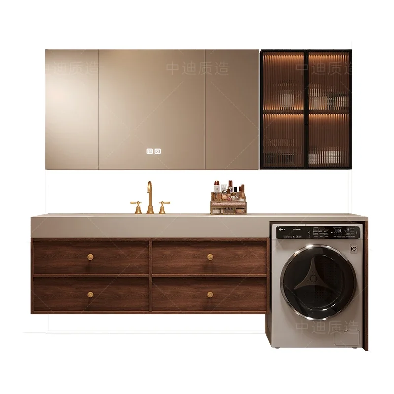 new wash basin, washing machine integrated cabinet, indoor bathroom, bathroom cabinet combined washstand, customized