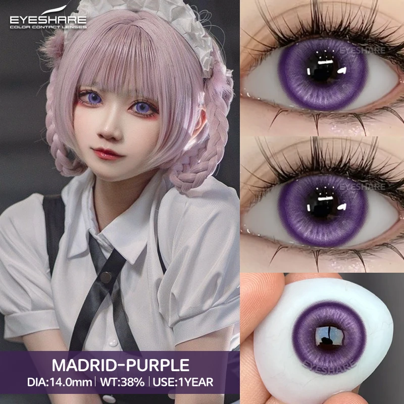 Contact Lenses 1Pair EYESHARE Cosplay Halloween Blue Anime Colorful Red Eyes Pink Green