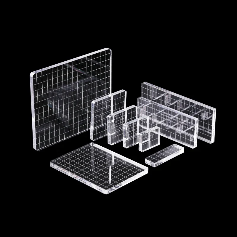 Acrylic Stamp Block 9 size Clear Essential Stamping Tools For Scrapbooking Handle Stamping Photo Album Decor