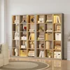 Living Room Furniture 15 Cube Bookcase Storage Shelf Organizer with LED Lights, 5 Tier Bookshelves and Bookcases Display Shelves 6