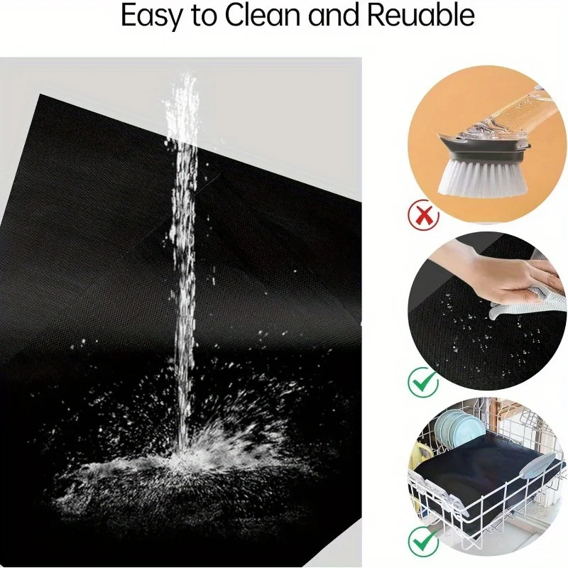 Oven Liner 2pcs Oven Liners For Bottom Of Microwave BPA And PFOA Free Oven Mats 16x13 Inch Thick Heavy Duty Non-Stick Mat For Grills BBQ