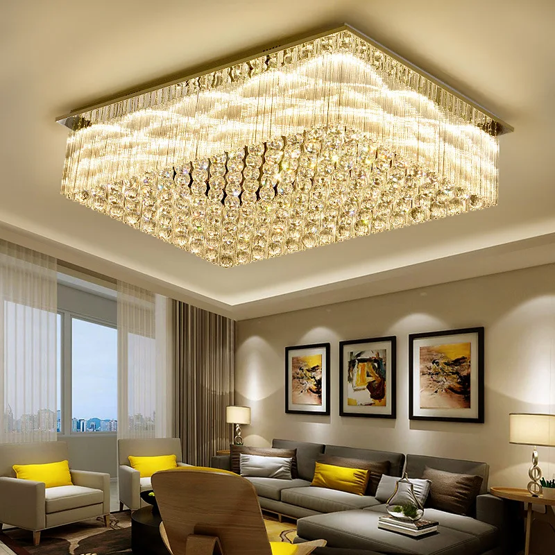 

Хрустальные потолочные светильники K9, светодиодные Современные лампы, роскошная люстра для гостиной, столовой, спальни, светодиодный угольное светодиодное освещение для отеля, торгового центра, магазина