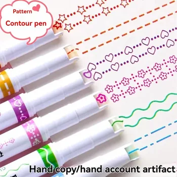 Evidenziatore a forma di linea con punta a rullo colorata, per contorni artistici, per journaling, scuola e cancelleria
