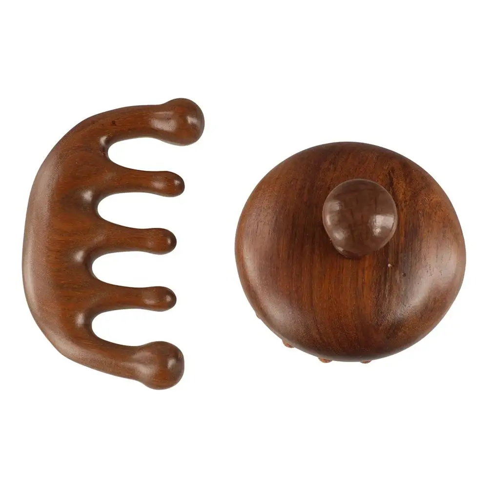 Scalp Relax Meridian Massage Comb Blood Circulation Anti-static Head Massage Comb Wooden Handle Smooth Hair