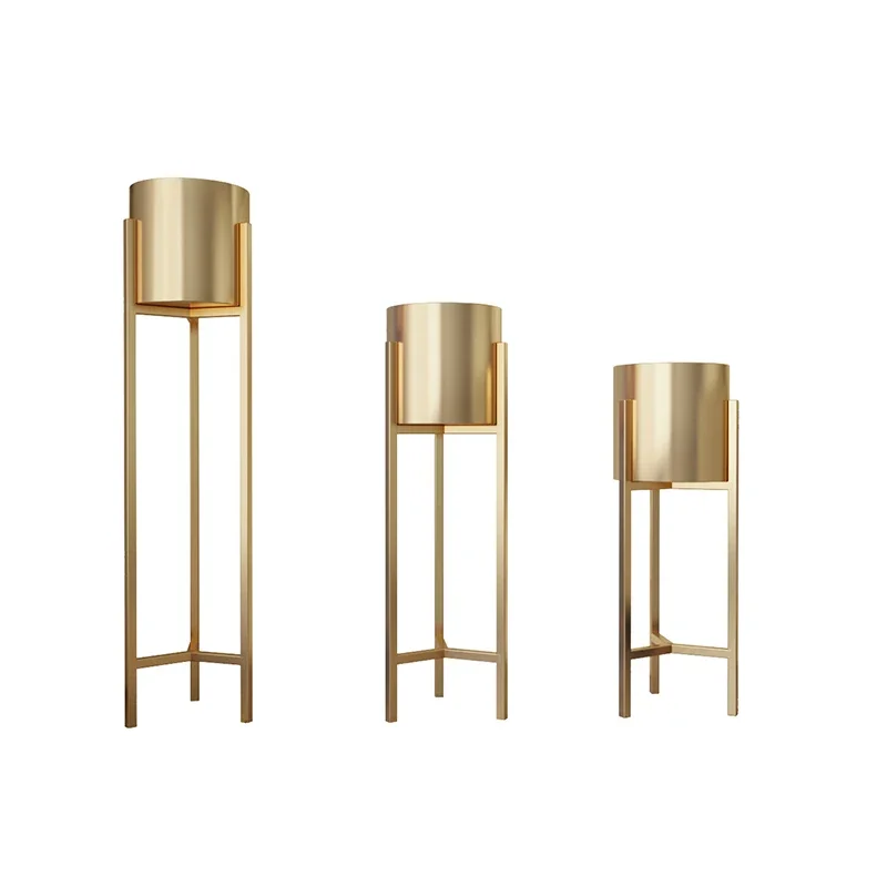 Offer Nordic Fashion Light Luxury Gold Plant Stand Creative Floor Balcony Flower Rack Eco-friendly Durable Living Room Shelf