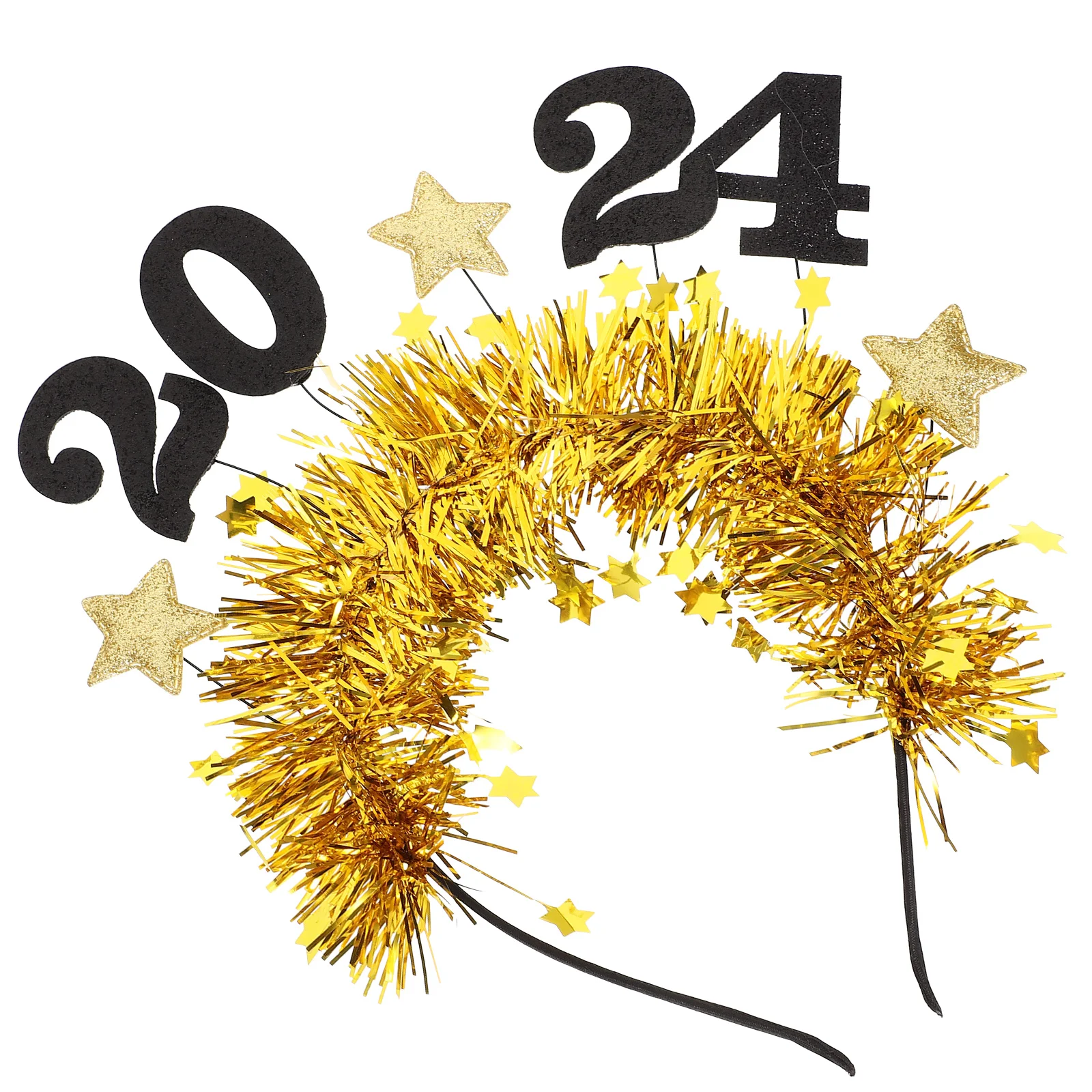 

2024 Headbands Happy New Year Star for Women Sequin Bulk Holiday Glitter Chinese Hair Tie