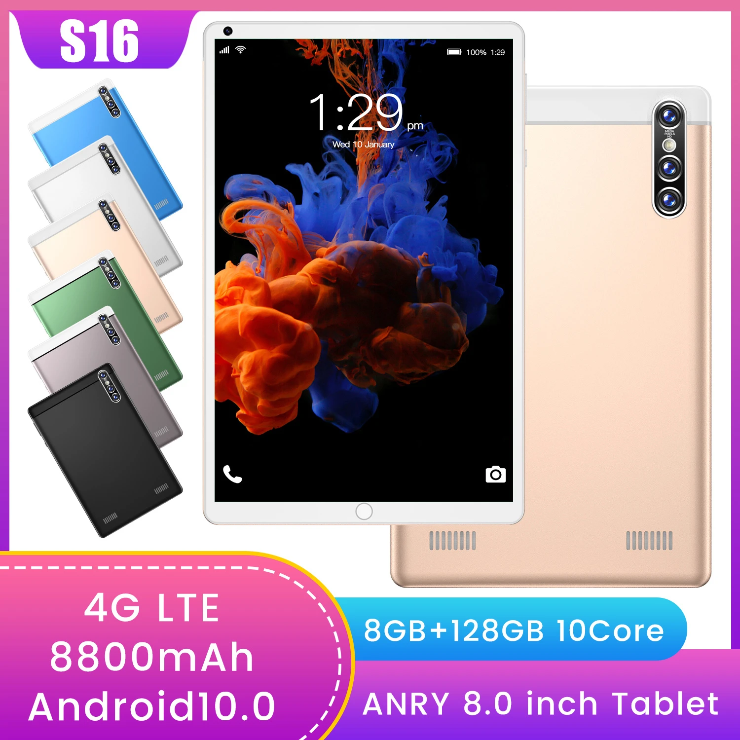 Global 10 Core S16 Firmware Tab Google Play Pad 11 WIFI Octa Core 8GB 128GB Global Version Tablet Android10 8800mAH Tablette PC latest ipad